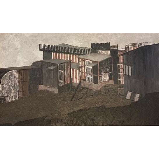 Pigeon Coups and Chicken Sheds 1961 Oil Painting by Jack Simcock