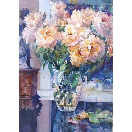 Flowers in Glass Vase by Geoffrey Wynne RI | Original Art by Geoffrey Wynne RI | Barewall Art Gallery