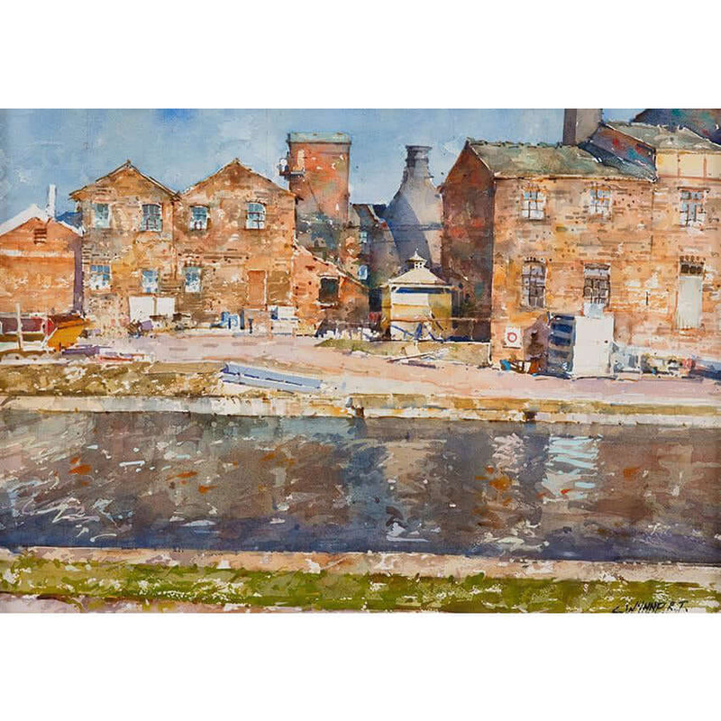 Geoffrey Wynne RI Original Art Reflections I (Middleport Canal) By Geoffrey Wynne RI