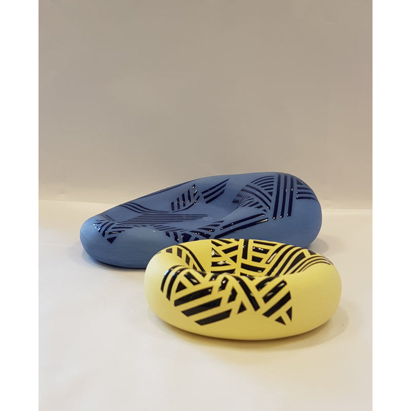 Jessie Roberts Ceramics Cobalt Blue Blob with Sun Yellow Dish 2019 by Jessie Roberts