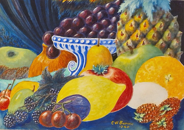 Fruit Watercolour 1940 by CW Brown
