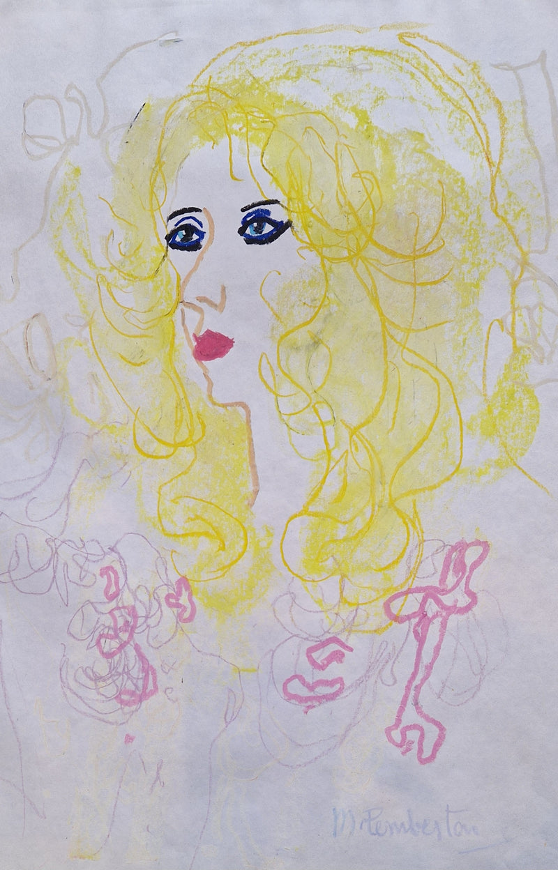 Porträtt av en ung kvinna i gult av Muriel Pemberton