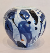 Large Blue and White Porcelain Round Pot by Andrew Matheson RBSA