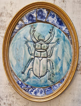 Stag Beetle with Spode Framed 2023 av Philip Hardaker