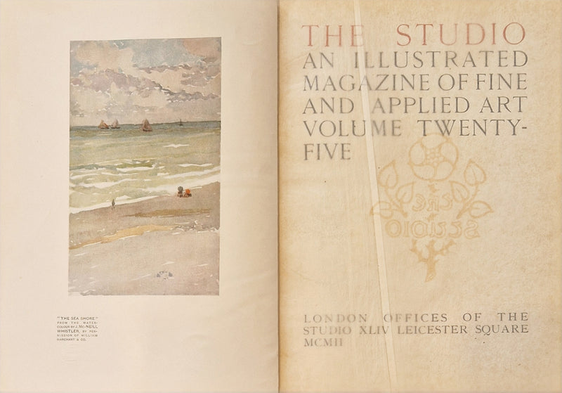 Collection of 11 Leatherbound The Studio Fine Art, An Illustrated Magazine of Fine Applied Art volumes 25 - 35 early 20th century