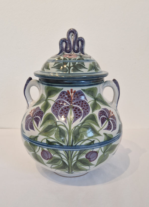 SP2507 Large Decorated Lidded Jar  by Laurence McGowan
