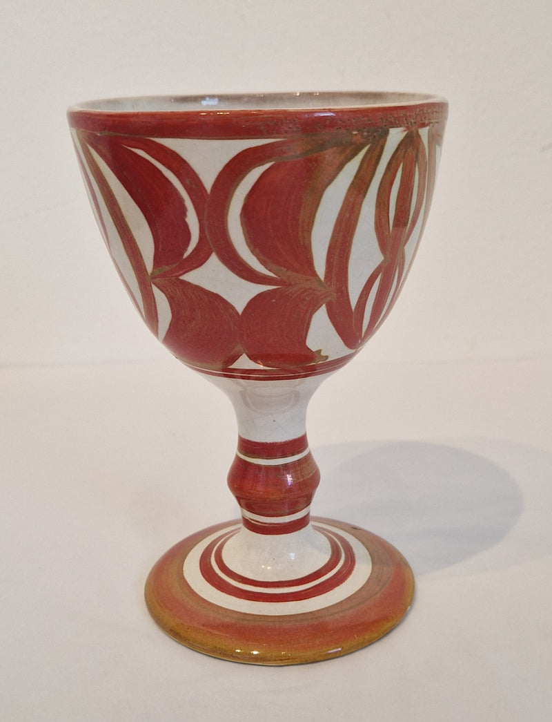 Decorated Goblet in Tin Glaze by Aldermaston Pottery