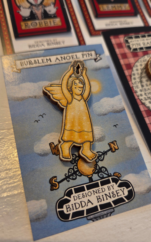 KK6 Burslem Angel Badge Pin 2025 by Kidda Kinsey