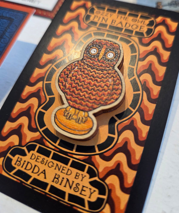 KK9 Ozzy the Owl Badge Pin 2025 by Kidda Kinsey