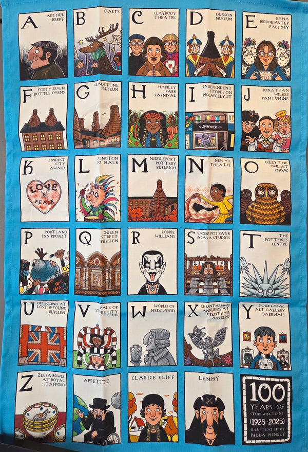 KK5 Stoke Alphabet Tea Towel 2025 by Kidda Kinsey