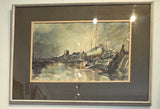 Boat Yard, Beaumaris (1975) – Alston Emery RI Watercolour Original Art from Barewall Art Gallery