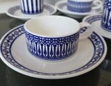 FLUX Novella Bone China Coffee Cups and Saucers by Marcus Steel | FLUX Stoke-on-Trent Espresso cup and saucer Cobalt Ceramics from Barewall Art Gallery