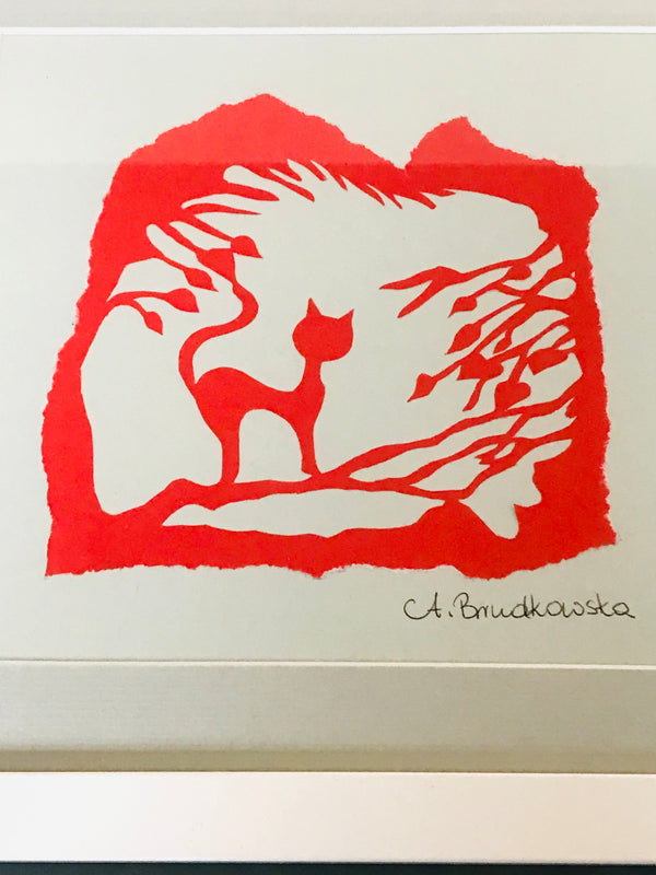 Cat on the Tree Paper Cut by Aneta W Brudkowska
