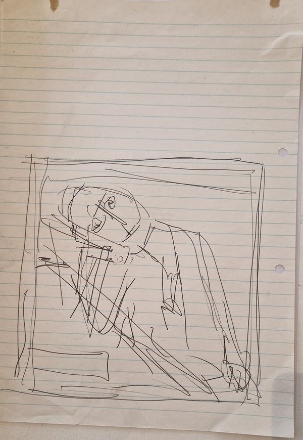 ABD063 Fed Up Figure drawing c1980s found Arthur Berry Archive