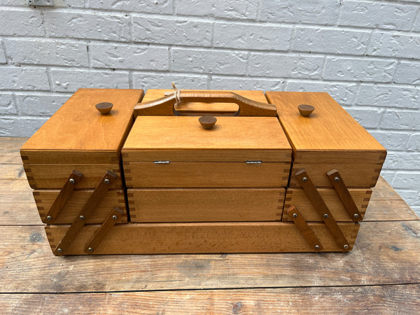 Vintage Mid Century Extending Sewing Box. By Lost and Found Projects.