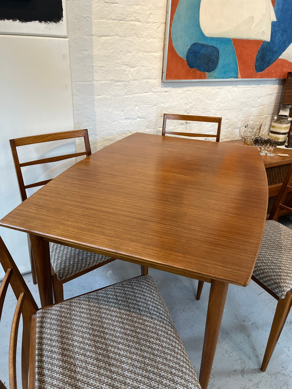 McIntosh Mid Century Teak Extending Dining Table and Four Dining Chairs. By Lost and Found Projects.
