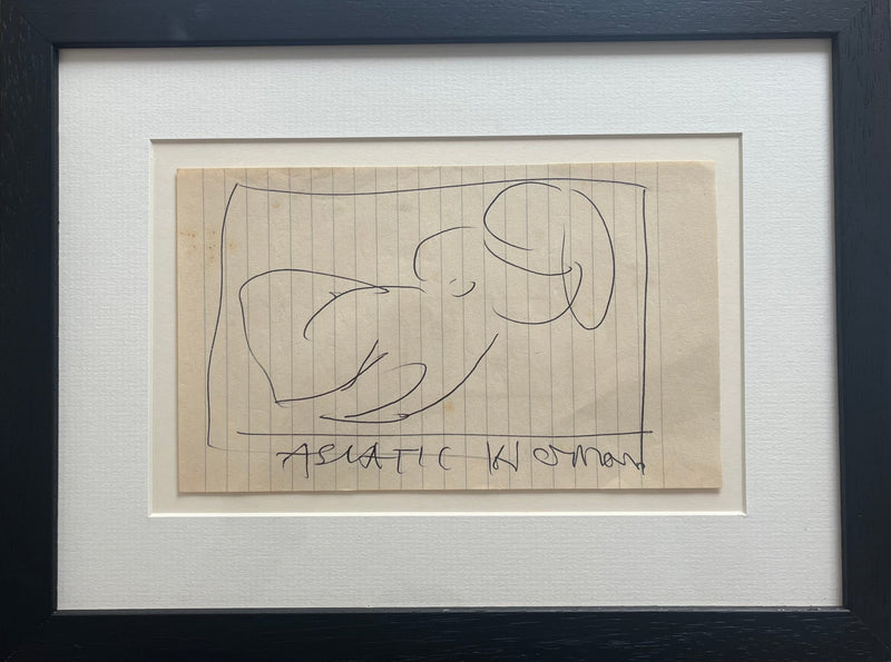 SOPD026 Asiatic Woman No. 18 Original Drawing c1980s by Arthur Berry