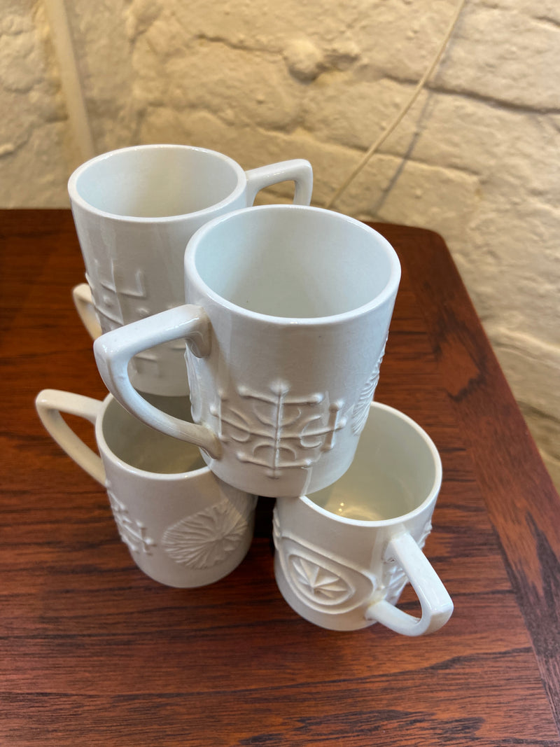 Mid-Century Portmeirion Totem Cup Set (6) Vit från Lost and Found Projects