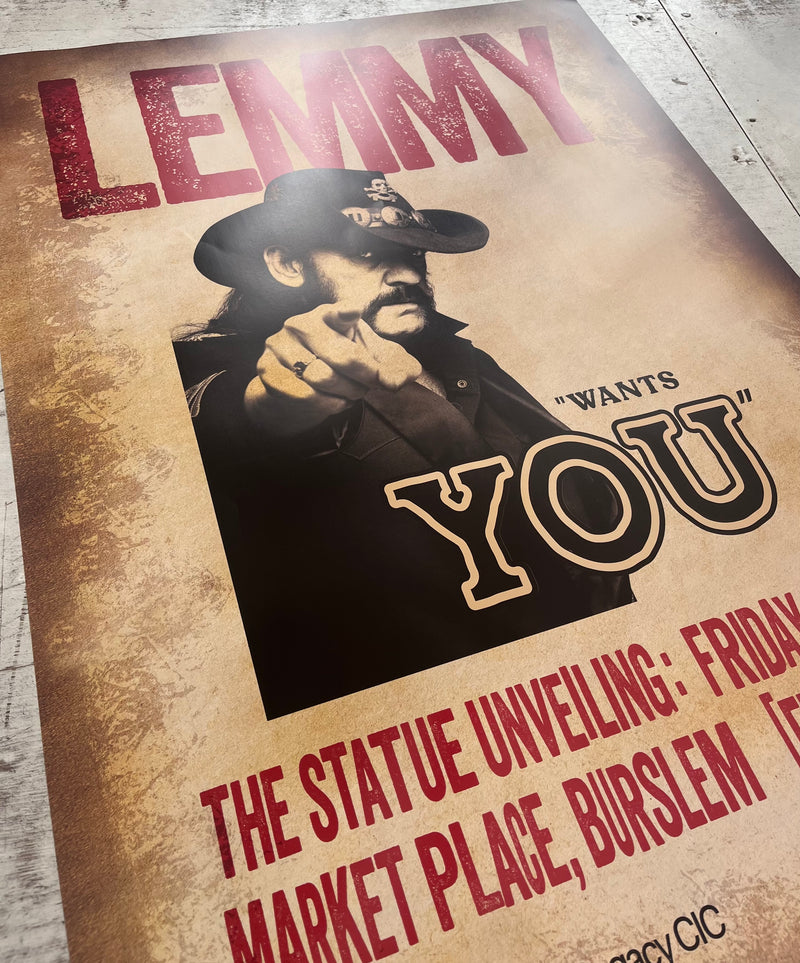 LEMMY WANTS YOU - THE STATUE UNVEILING OFFICIAL POSTER A1 - FRIDAY 9 MAY 2025