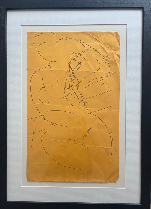 SOPD030 Female Nude Seated No. 67 Original Figure Sketch Drawing c1980s by Arthur Berry