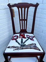 Georgian Mahogony Dining Chair Enos Lovatt inspired (Tartan Flower) by Lost and Found Projects