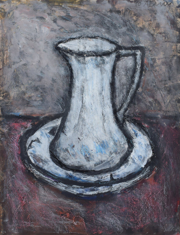 SOP003 Jug and Wash Bowl 1990 (Still Life) Original Mixed Media by Arthur Berry