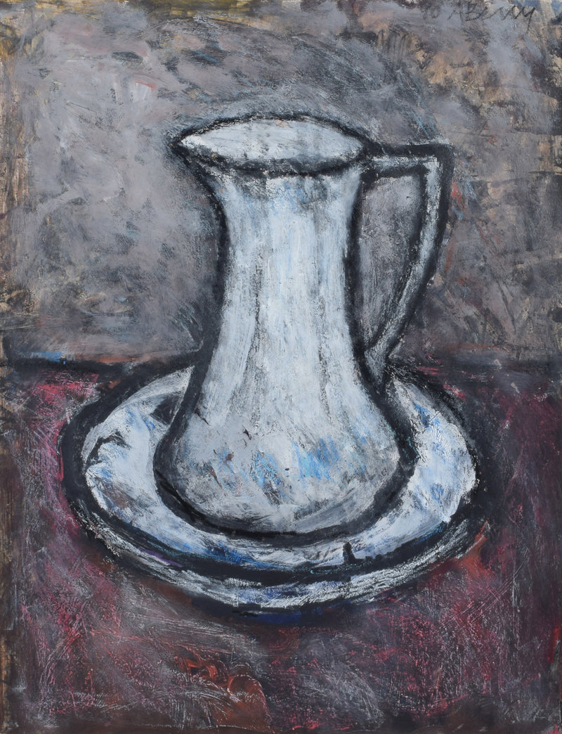 SOP003 Jug and Wash Bowl 1990 (Still Life) Original Mixed Media by Arthur Berry