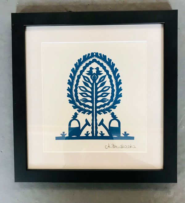 Blue Tree Paper Cut by Aneta W Brudkowska