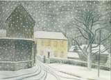 Julkort för 2023 Halstead Road in Snow, 1935 av Eric Ravilious som stöder Artists General Benevolent Institution