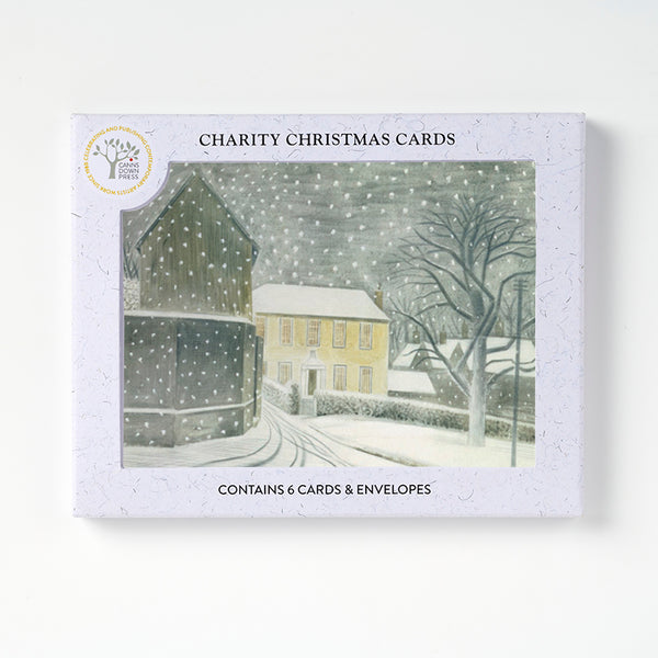Set of 6 Christmas Cards for 2024 Halstead Road in Snow, 1935 by Eric Ravilious supporting Artists General Benevolent Institution Cards from Barewall Art Gallery