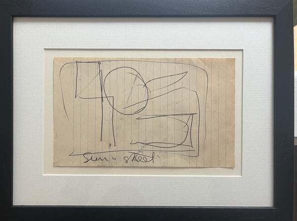SOPD022 Abstract Sun and Street No. 48 Original Drawing c1980s by Arthur Berry