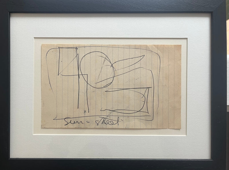 SOPD022 Abstract Sun and Street No. 48 Original Drawing c1980s by Arthur Berry