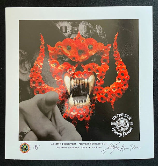 Exclusive LEMMY FOREVER - NEVER FORGOTTON Signed Print by KRUSHER JOULE released for ENCORE SUNDAY 3 AUG 2025