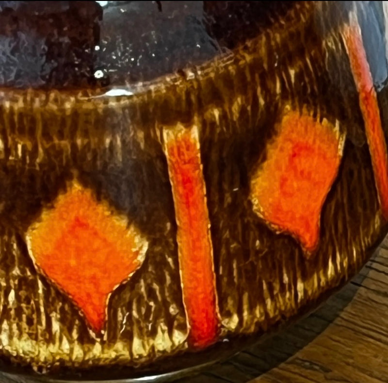 Orange Brun och bärnsten Vintage Mid-Century Poole Pottery Delphis Design 31 Vas av Lost and Found Projects