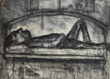 SOP001 Lying Down 1971 Original Mixed Media by Arthur Berry