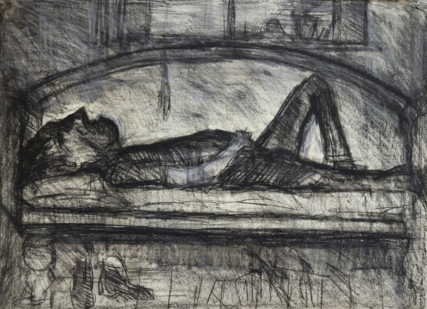 SOP001 Lying Down 1971 Original Mixed Media by Arthur Berry