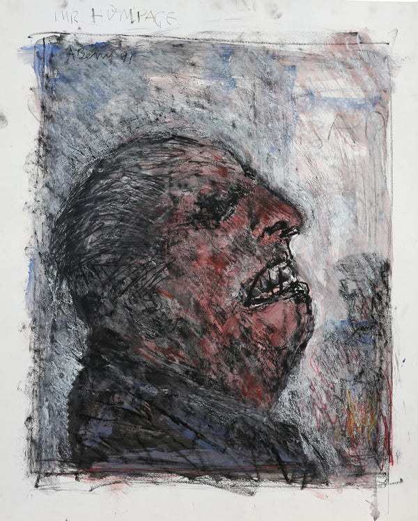 SOP007 Mr Humpage 1991 Original Mixed Media Painting by Arthur Berry