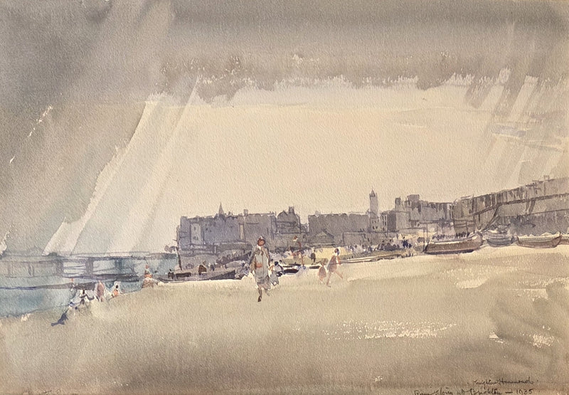 AHKH1 Rain Storm at Brighton 1935 watercolour by Arthur Henry Knighton-Hammond