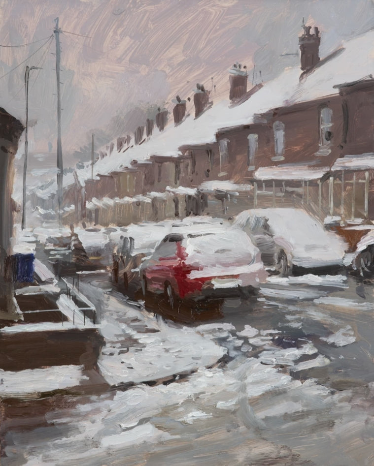 RP02503 Snow Covered Terraces (King William Street) 2024  by Rob Pointon
