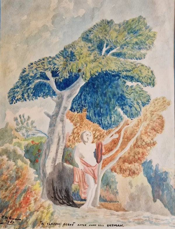 A Classic Scene after John Sell Cotman 1927 by C W Brown Original Art from Barewall Art Gallery