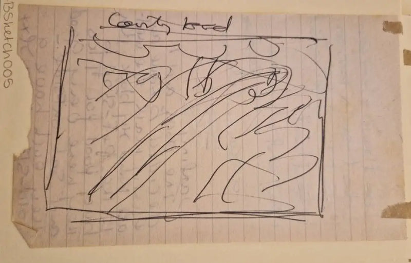 ABD005 Country Road Drawing found in the Studio Archive c1980s by Arthur Berry Original Art from Barewall Art Gallery