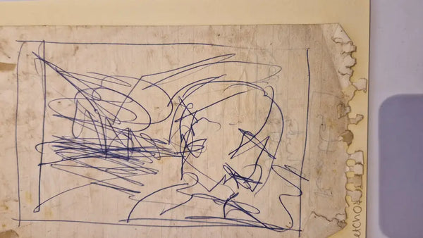 ABD013 Head and Trees drawing c1980s found Arthur Berry Archive Original Art from Barewall Art Gallery