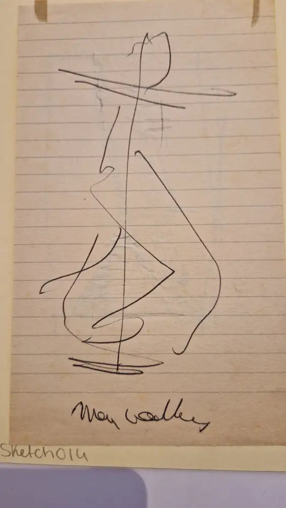 ABD014 Man Walking drawing c1980s found Arthur Berry Archive Original Art from Barewall Art Gallery