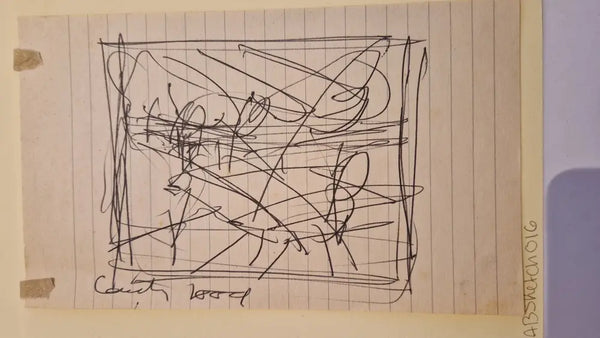 ABD016 Country Road drawing c1980s found Arthur Berry Archive Original Art from Barewall Art Gallery