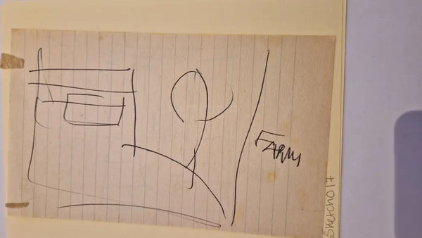 ABD017 Farm drawing c1980s found Arthur Berry Archive Original Art from Barewall Art Gallery