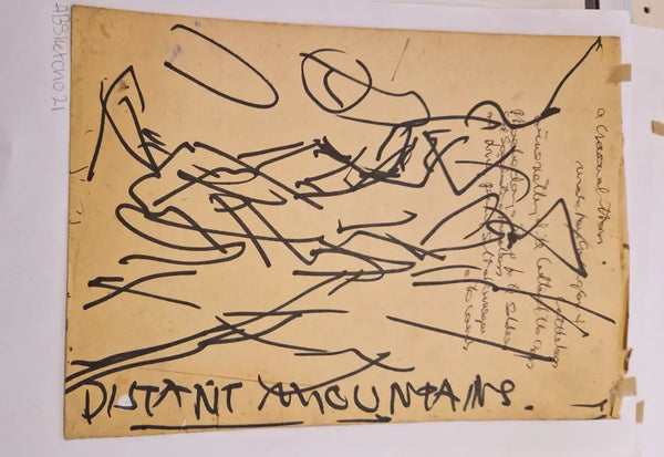 ABD021 Distant Mountains drawing c1980s found in Arthur Berry Archive Original Art from Barewall Art Gallery