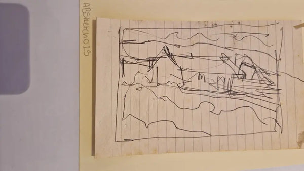 ABD025 Farm Building drawing c1980s found Arthur Berry Archive Original Art from Barewall Art Gallery