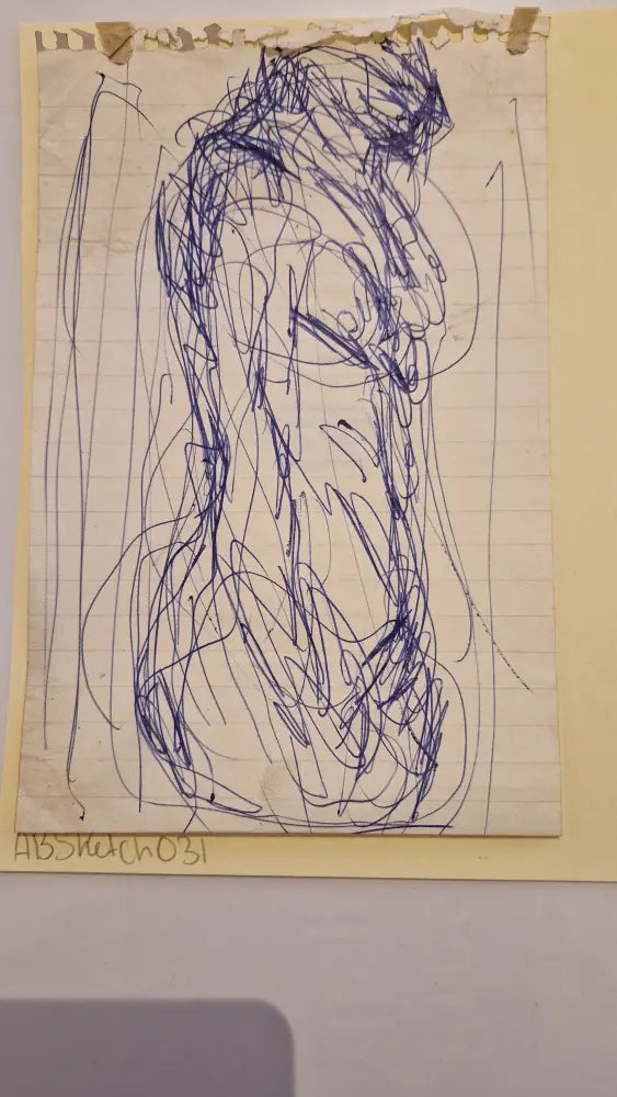 ABD031 Figure Standing Study drawing c1980s found Arthur Berry Archive Original Art from Barewall Art Gallery