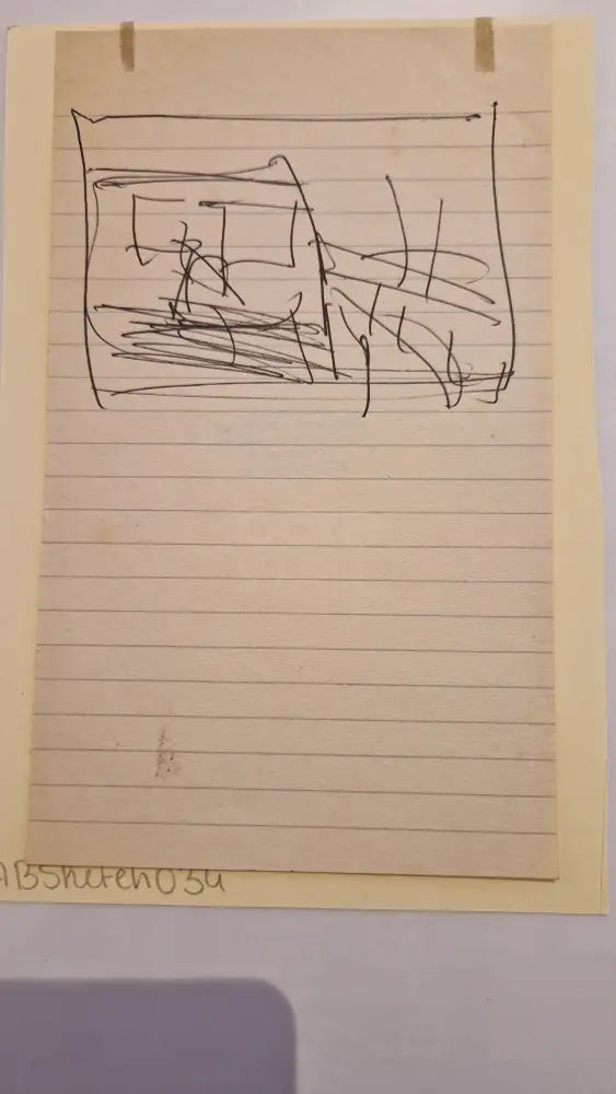 ABD034 House with path drawing c1980s found Arthur Berry Archive Original Art from Barewall Art Gallery