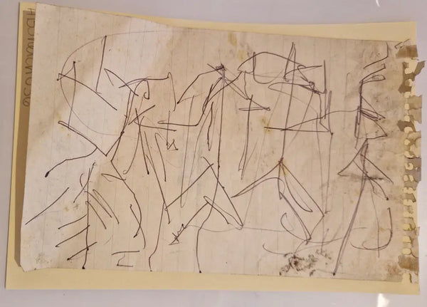 ABD036 Abstract Figures Study c1980s found Arthur Berry Archive Original Art from Barewall Art Gallery